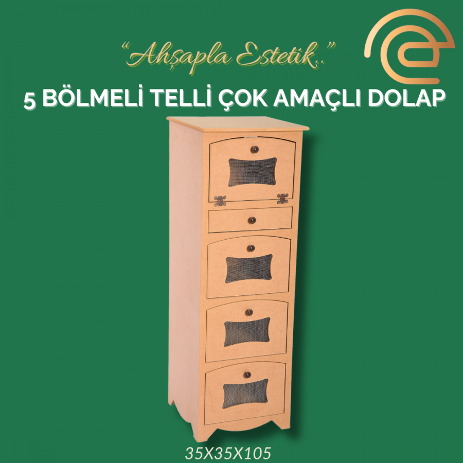 5 BÖLMELİ TELLİ ÇOK AMAÇLI DOLAP 5 BÖLMELİ TELLİ ÇOK AMAÇLI DOLAP