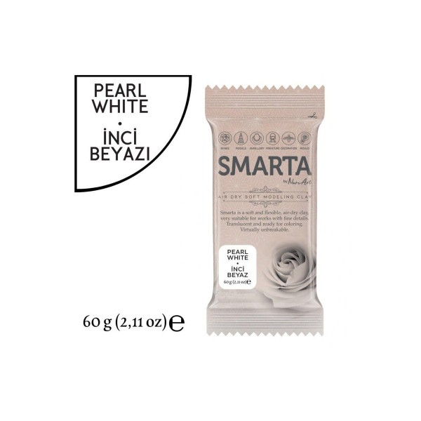 SMARTA HAVAYLA KURUYAN MODELLEME HAMURU METALİK BEYAZ İNCİ 60 GR