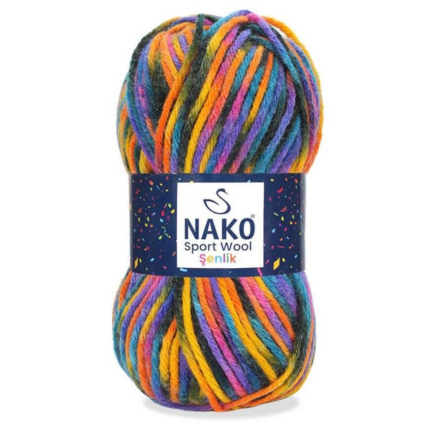 NAKO,SPORT WOOL ŞENLİK 87740,EL ÖRGÜ İPLİKLERİ