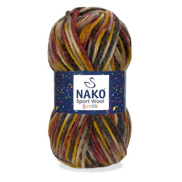 NAKO,SPORT WOOL ŞENLİK 87735,EL ÖRGÜ İPLİKLERİ