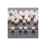 Eymen Hobi 25 Gram - 4 Mm Krem Renk İnci Boncuk, Plastik İnci Boncuk Takı Malzemeleri (500-600 Adet)