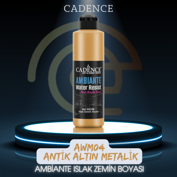 AWM04 Antik Altın Metalik Ambiante Islak Zemin Boyası 250ML + Katalizör 10GR