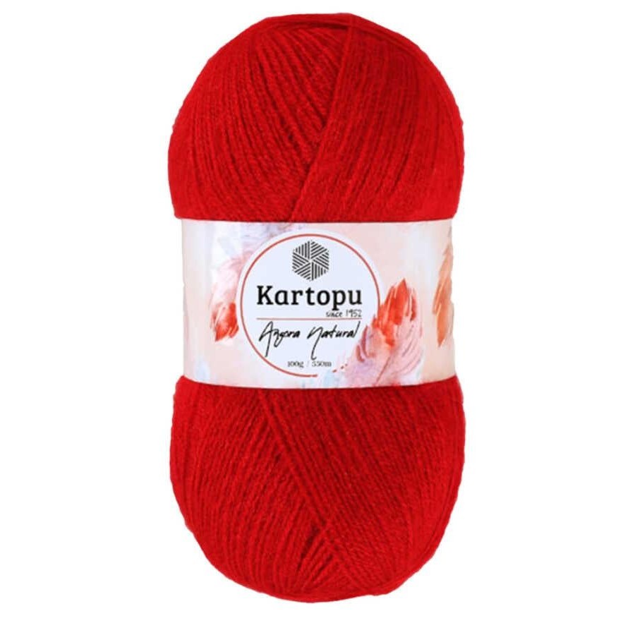 KARTOPU,ANGORA NATURAL K0114 KOYU KIRMIZI