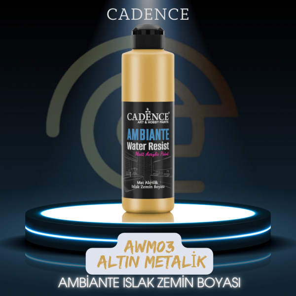 AWM03 Altın Metalik Ambiante Islak Zemin Boyası 250ML + Katalizör 10GR