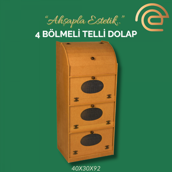 4 BÖLMELİ TELLİ DOLAP