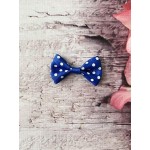 Beyaz Puantiyeli Fiyonk 4Cm  Lacivert 25 ADET