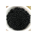 Eymen Hobi 25 Gram - 4 Mm SİYAH Renk DELİKLİ İnci Boncuk, Plastik İnci Boncuk Takı Malzemeleri (500-600 Adet)