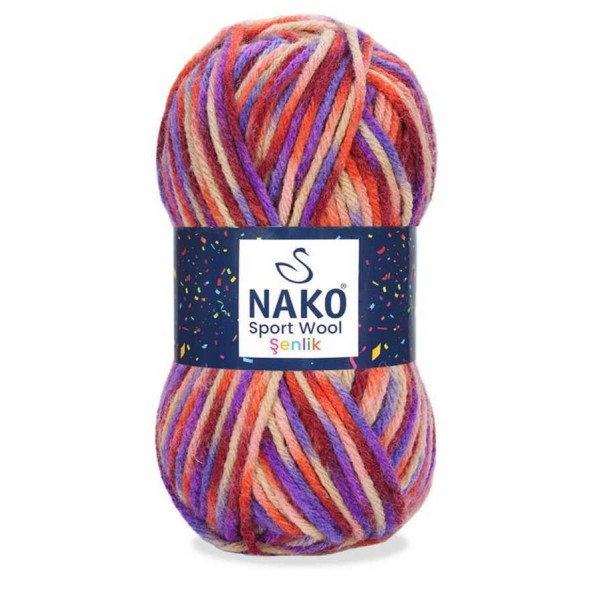 NAKO,SPORT WOOL ŞENLİK 87741,EL ÖRGÜ İPLİKLERİ