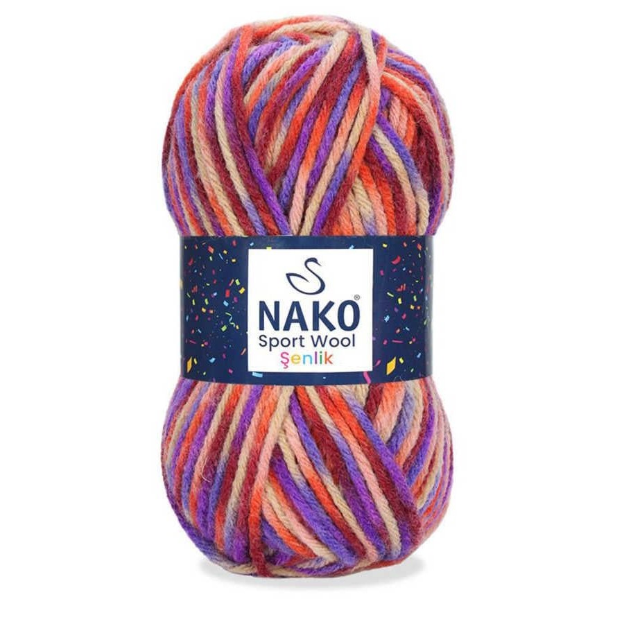 NAKO,SPORT WOOL ŞENLİK 87741,EL ÖRGÜ İPLİKLERİ