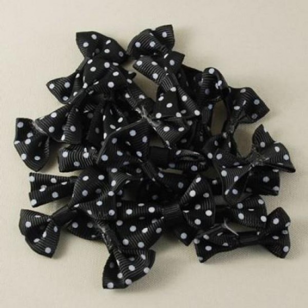 Mini Papyon Fiyonk Kurdele Siyah (3.5Cm-25Adet)