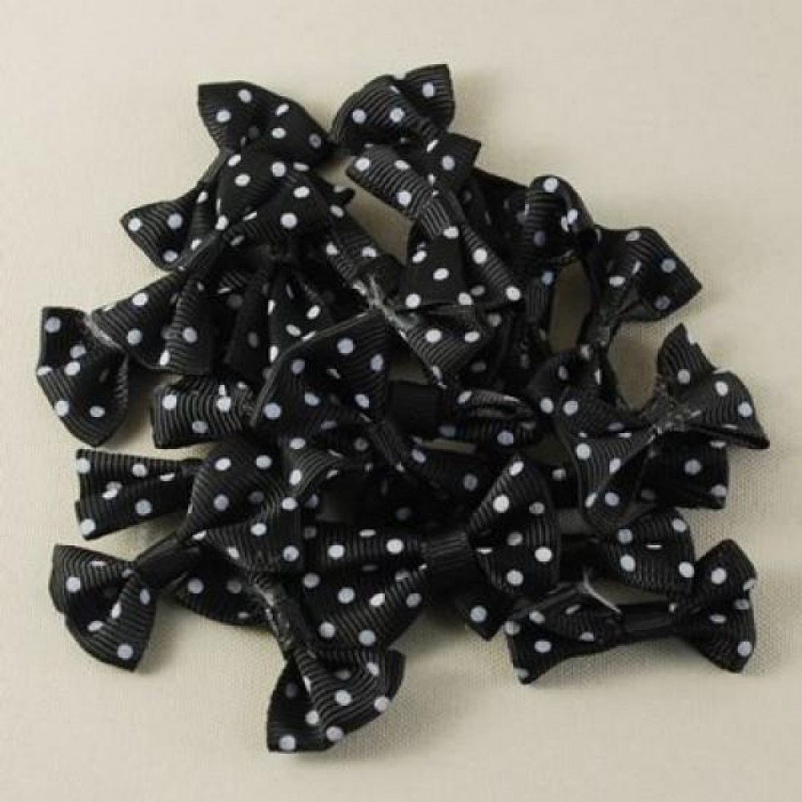 Mini Papyon Fiyonk Kurdele Siyah (3.5Cm-25Adet)