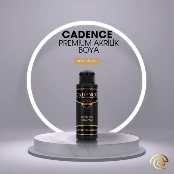 Cadence PREMİUM AKRİLİK BOYA 120 ML 002 SİYAH