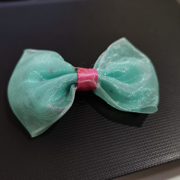 5 CM PEMBE TURKUAZ PUANTİYELİ KURDELE 25 ADET