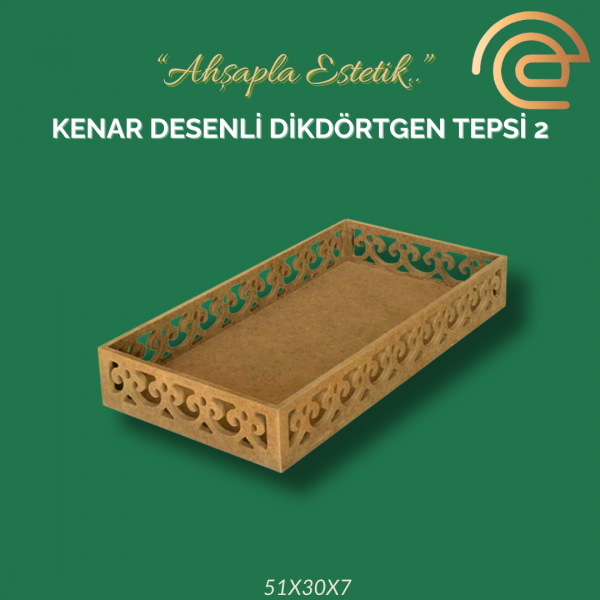 KENAR DESENLİ TEPSİ BÜYÜK