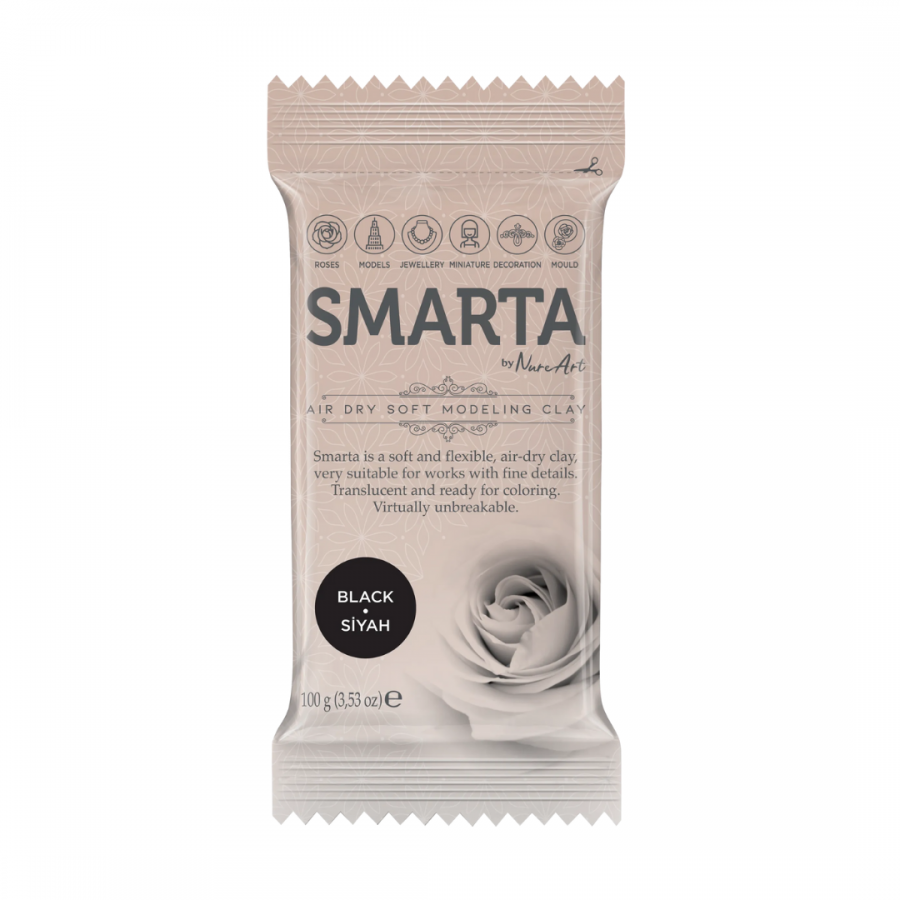 SMARTA HAVAYLA KURUYAN MODELLEME HAMURU SİYAH 100GR SMARTA HAVAYLA KURUYAN MODELLEME HAMURU SİYAH 100GR