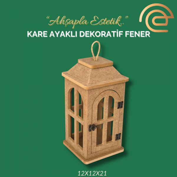 KARE AYAKLI DEKORATİF FENER KÜÇÜK