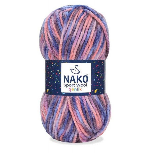 NAKO,SPORT WOOL ŞENLİK 87742,EL ÖRGÜ İPLİKLERİ