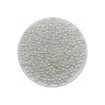 Eymen Hobi 50 Gram - 6 Mm BEYAZ Renk DELİKLİ İnci Boncuk, Plastik İnci Boncuk Takı Malzemeleri (250-300 Adet)