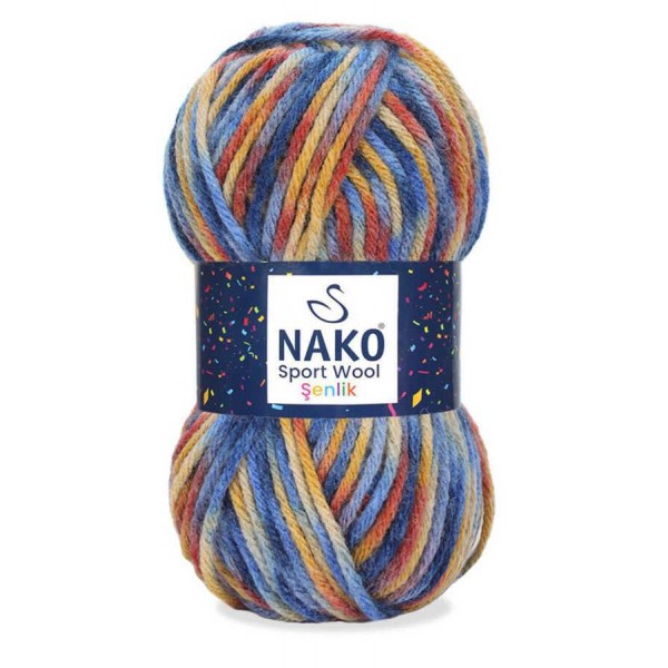 NAKO,SPORT WOOL ŞENLİK 87743,EL ÖRGÜ İPLİKLERİ
