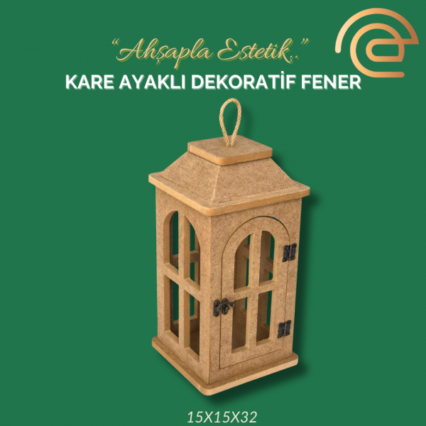 KARE AYAKLI DEKORATİF FENER BÜYÜK