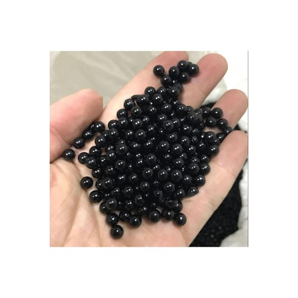 Eymen Hobi 25 Gram - 4 Mm SİYAH Renk DELİKLİ İnci Boncuk, Plastik İnci Boncuk Takı Malzemeleri (500-600 Adet)