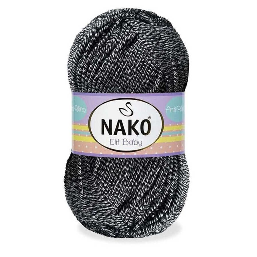 NAKO,ELİT BABY 03086 SİYAH BEYAZ MULİNE
