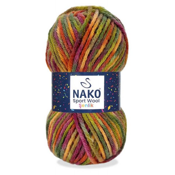 NAKO,SPORT WOOL ŞENLİK 87732,EL ÖRGÜ İPLİKLERİ