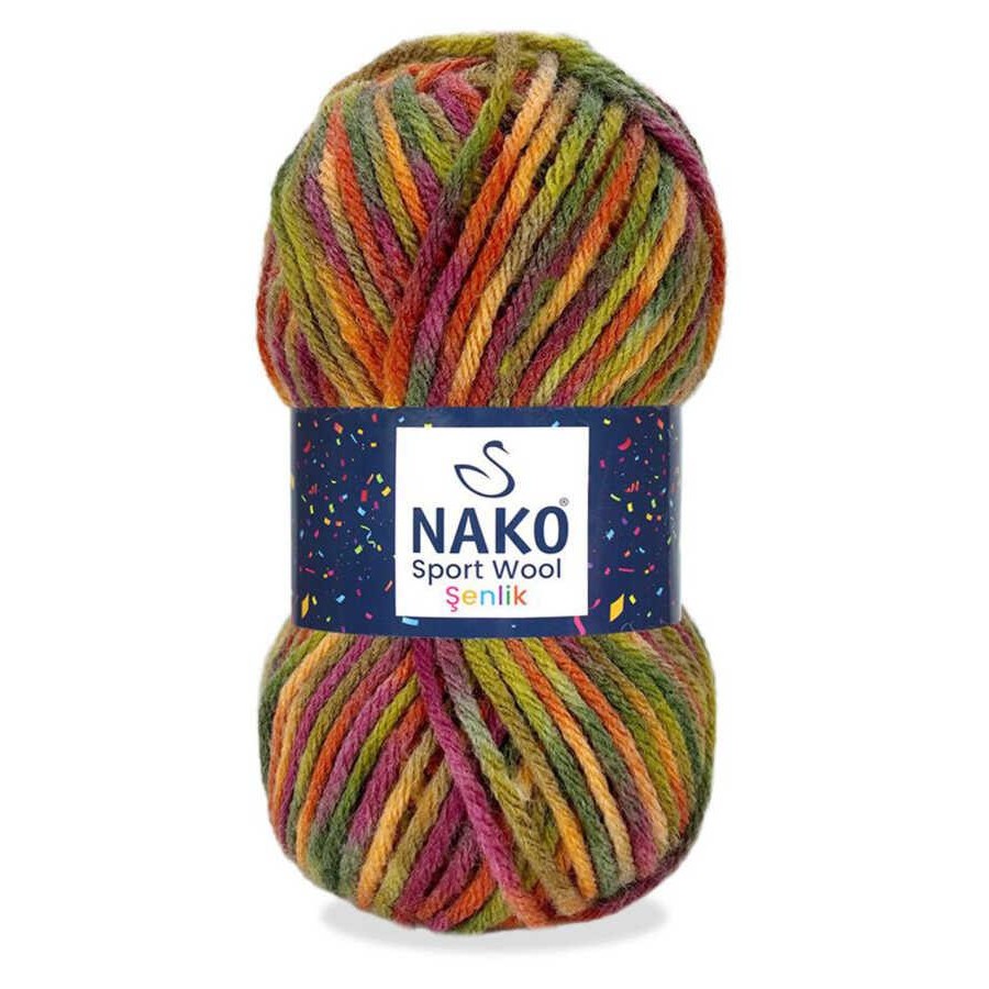 NAKO,SPORT WOOL ŞENLİK 87732,EL ÖRGÜ İPLİKLERİ