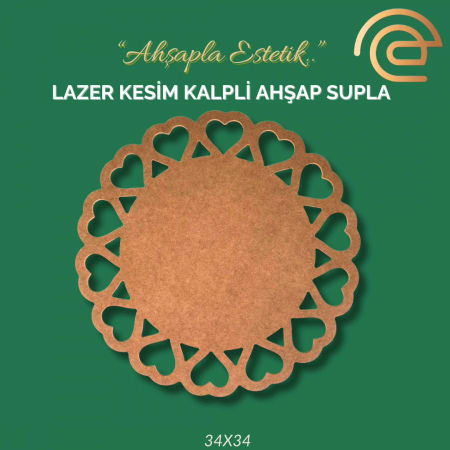 LAZER KESİM KALPLİ AHŞAP SUPLA LAZER KESİM KALPLİ AHŞAP SUPLA